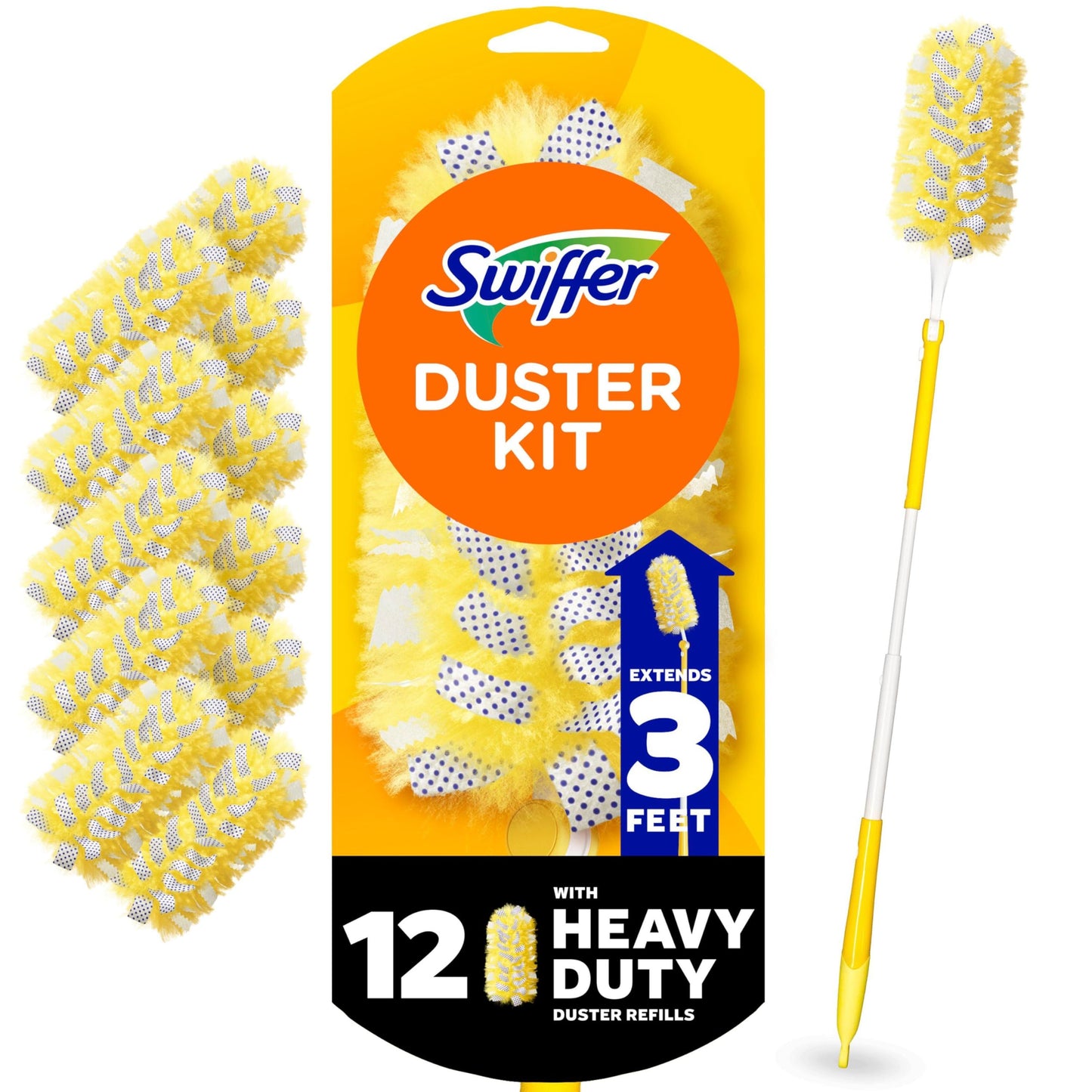Swiffer Duster Kit with 3 ft Extendable Handle, Dusters for Cleaning, Set Includes 1 Extension Pole