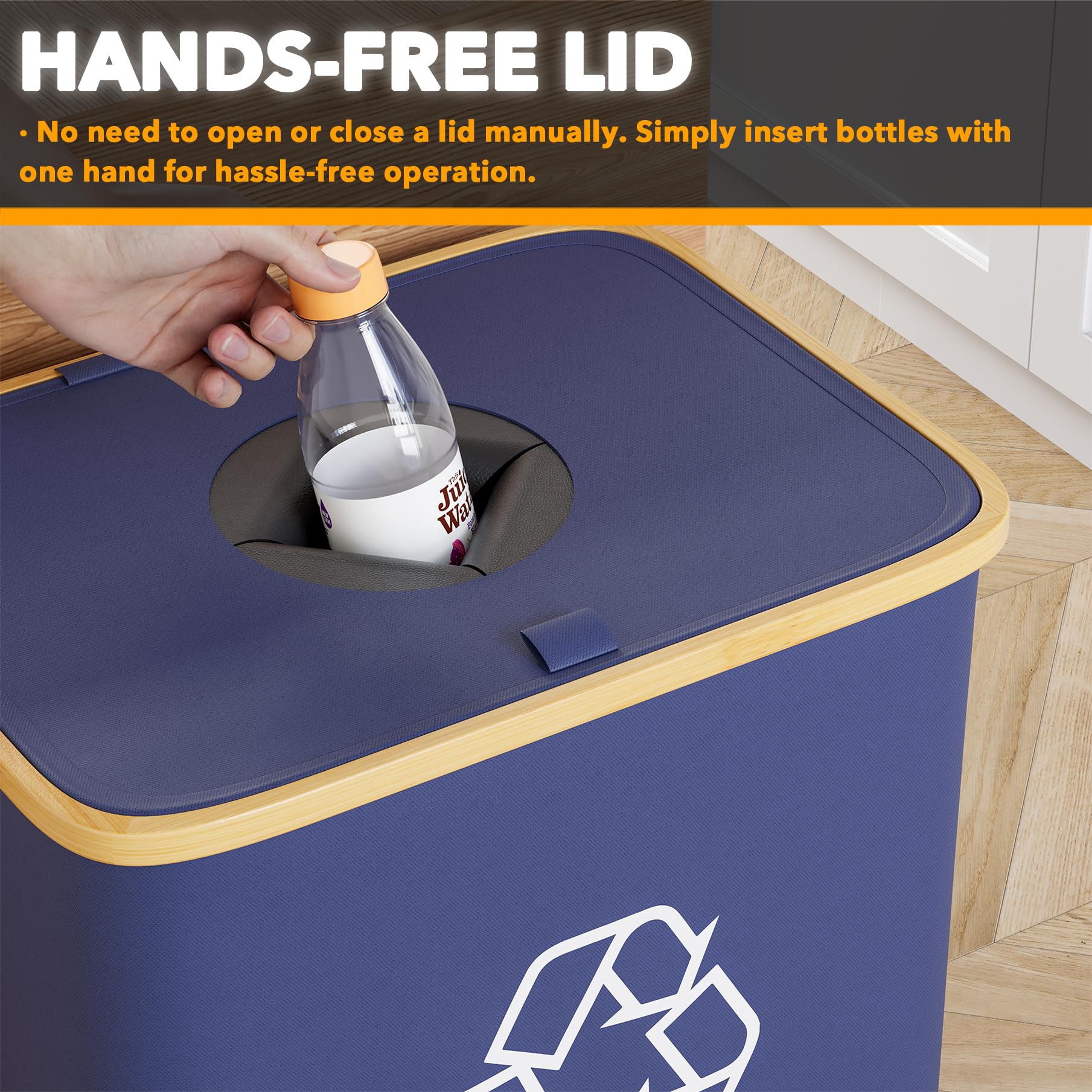 SpaceAid Recycling Bin for Kitchen 26 Gallon, 100L Recycle Bin with Lid and 2 Reusable Inner Bags