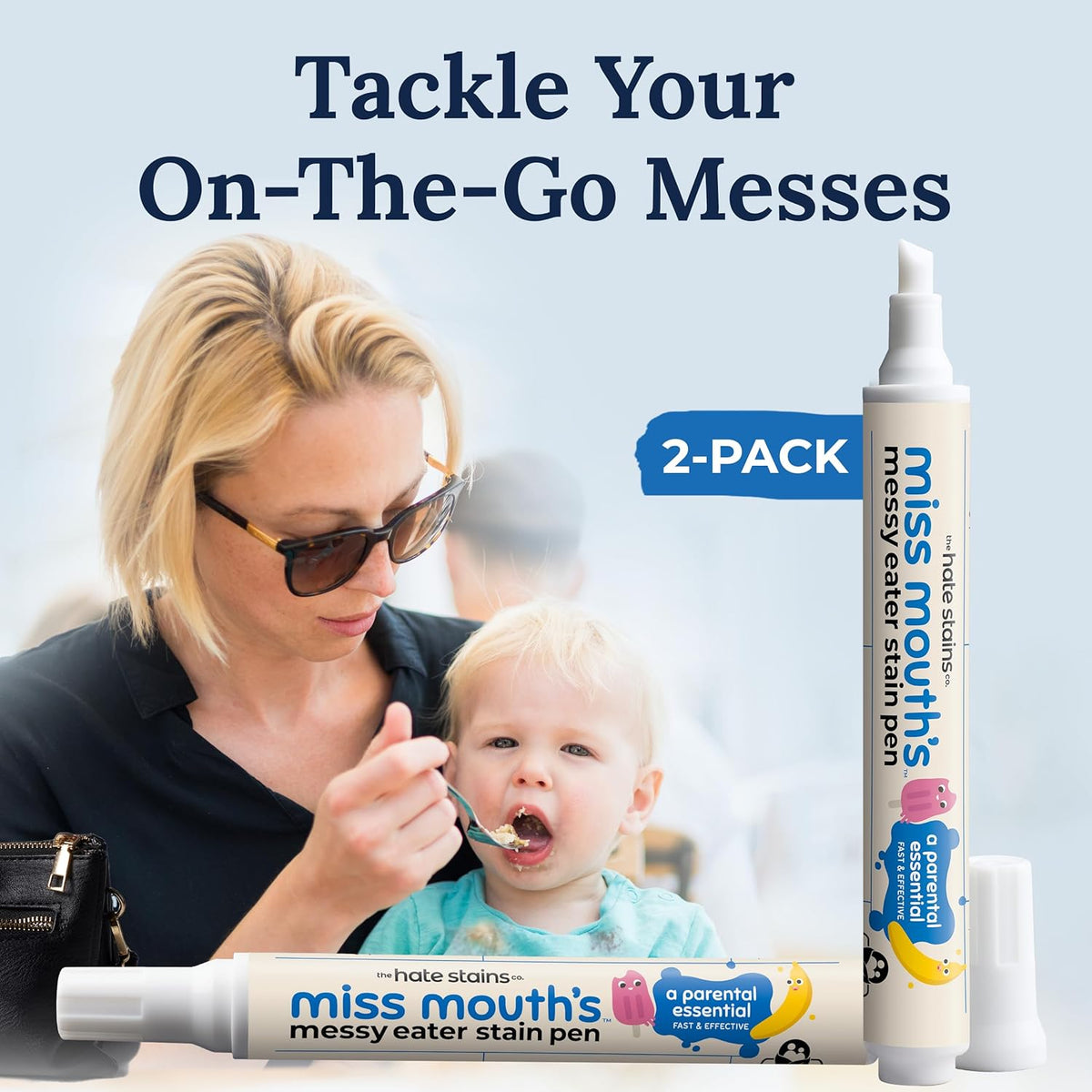 Miss Mouth's Messy Eater Stain Treater Pen - 2 Pack To Go Instant Stain Remover Pen - Newborn &