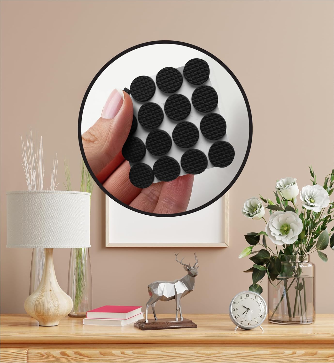 Slipstick GorillaBumperPads Premium 1/2” Rounds Adhesive Non Slip Pads/Bumpers (64 Gripper Dots)