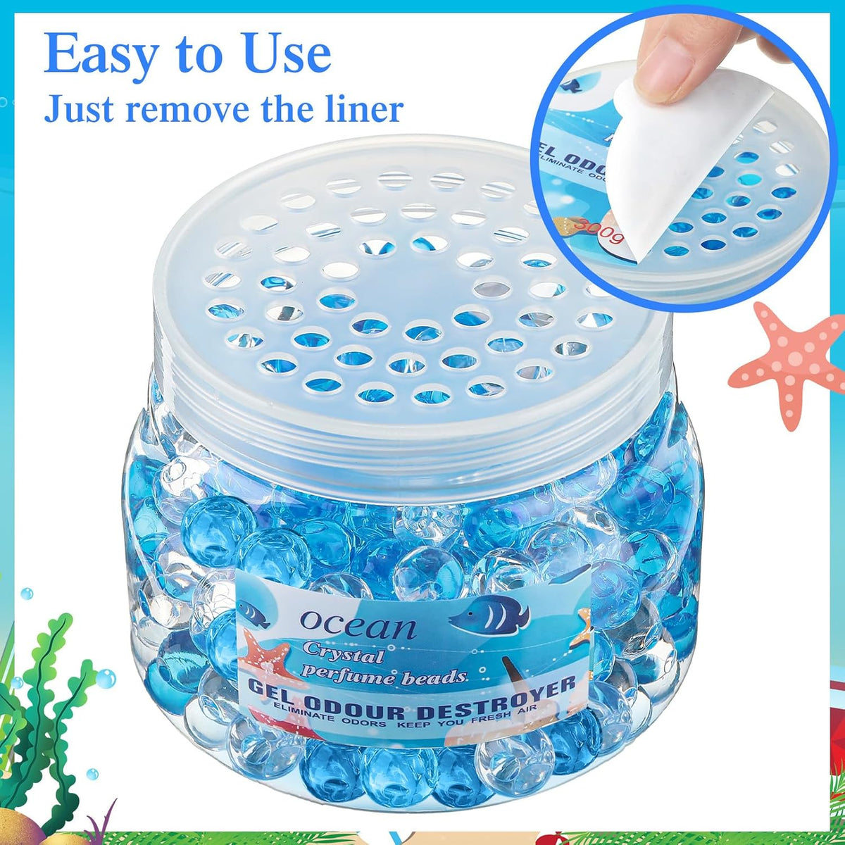 Timgle 12 Pack Odor Eliminator Gel Beads Bulk 10 Ounces Air Freshener Gel Beads Odor Eliminator for