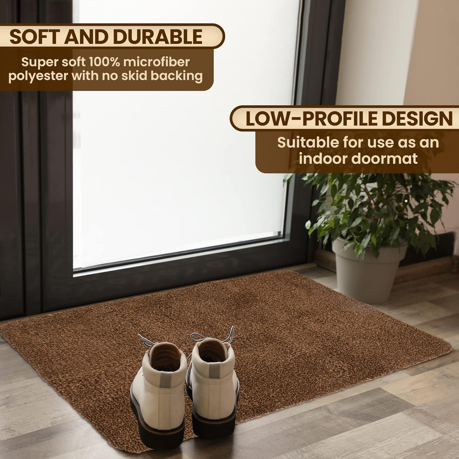 Premium Microfiber Indoor Door Mat – 36"x60" Washable Entry Mat, Non-Slip, Waterproof Backing