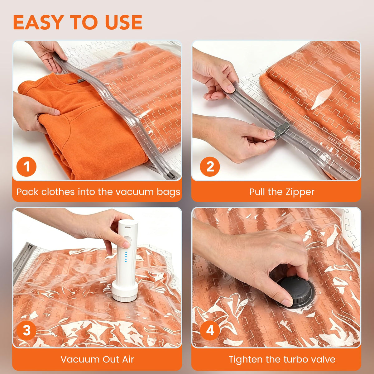 Vacuum Storage Bags with Electric Pump,15 Pack 4 Sizes Thickened Space Saver Bags,Airtight
