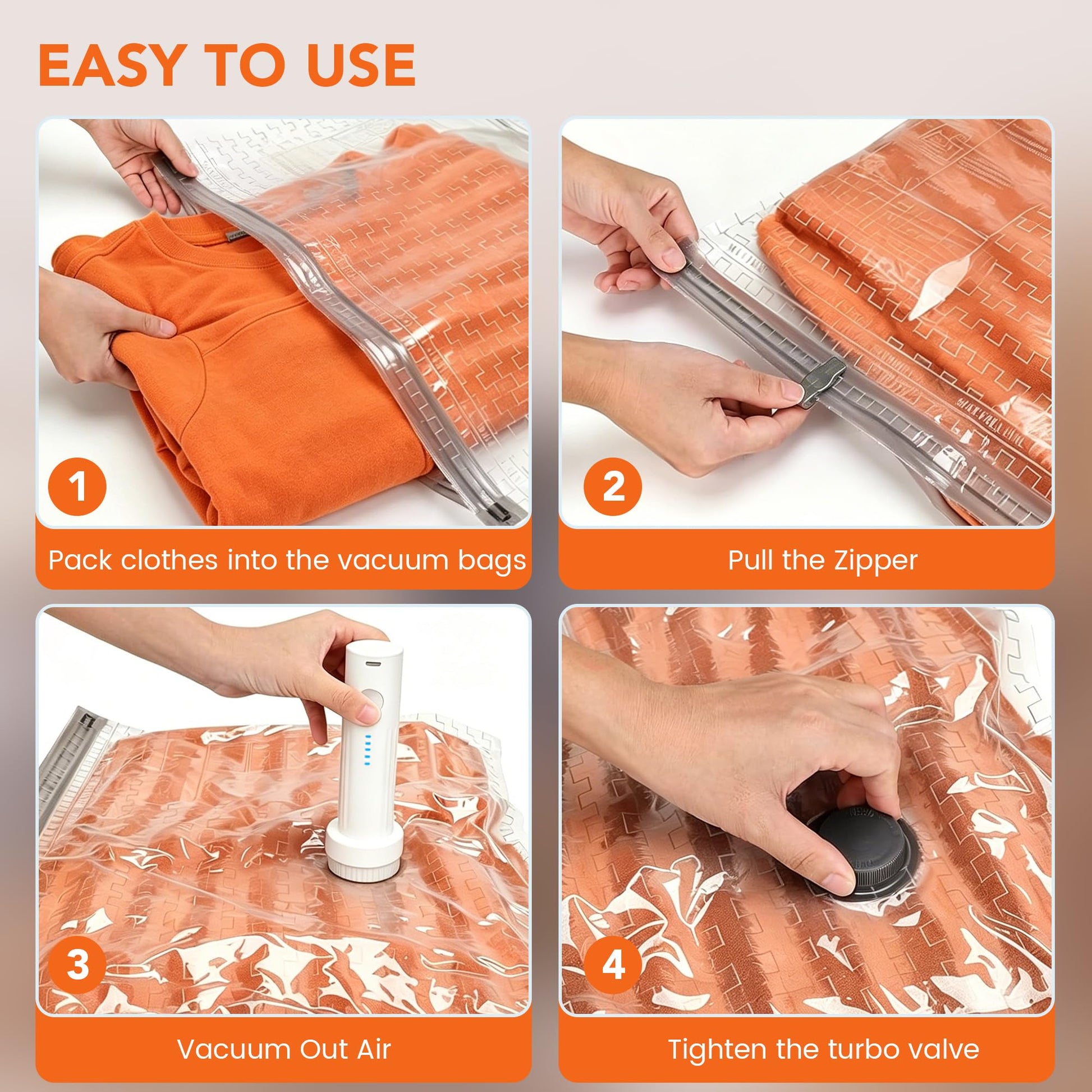 Vacuum Storage Bags with Electric Pump,15 Pack 4 Sizes Thickened Space Saver Bags,Airtight