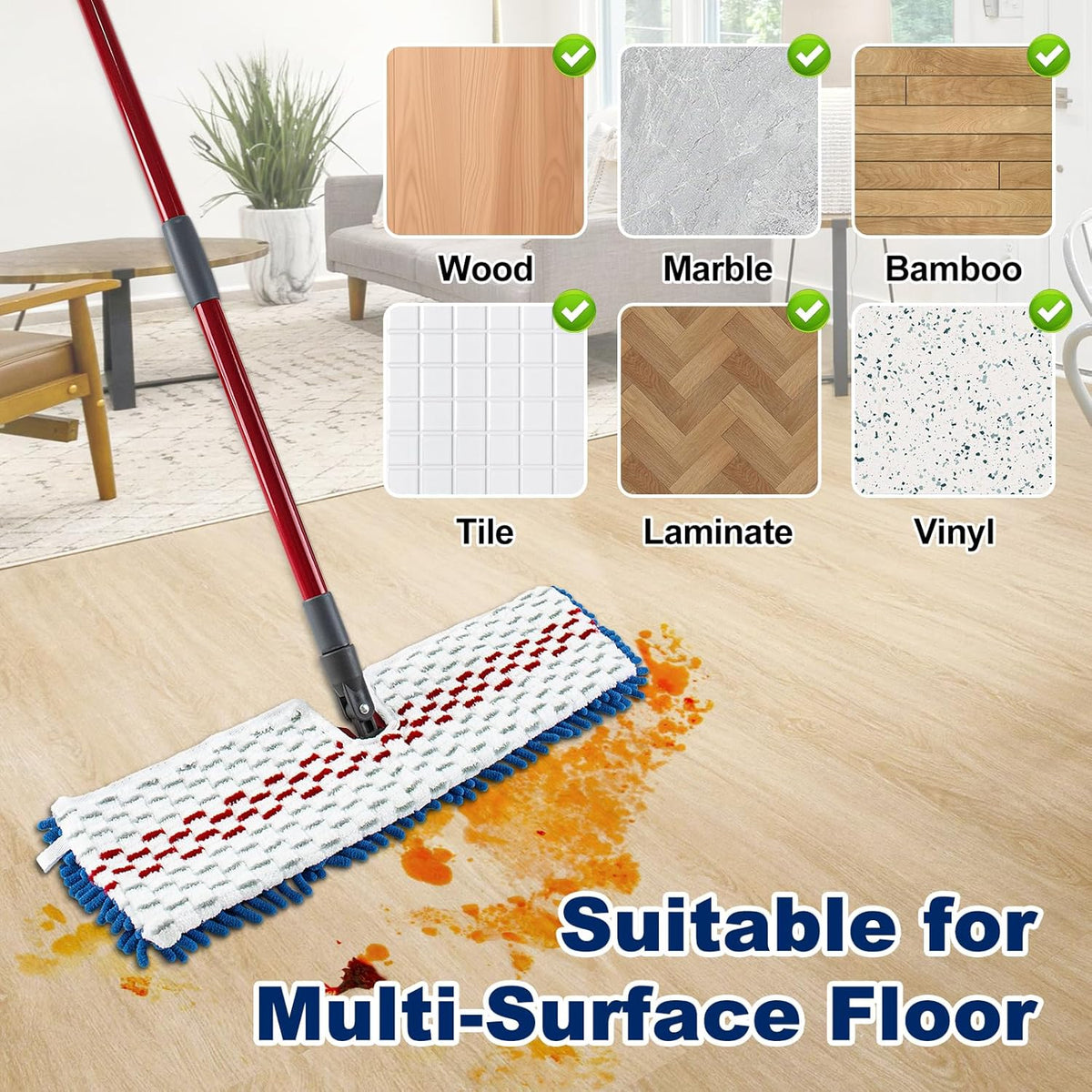 4 Pack Mop Replace Head for Ocedar Hardwood Floor'n More 3-Action Flip Mop,Mop Heads Replacements