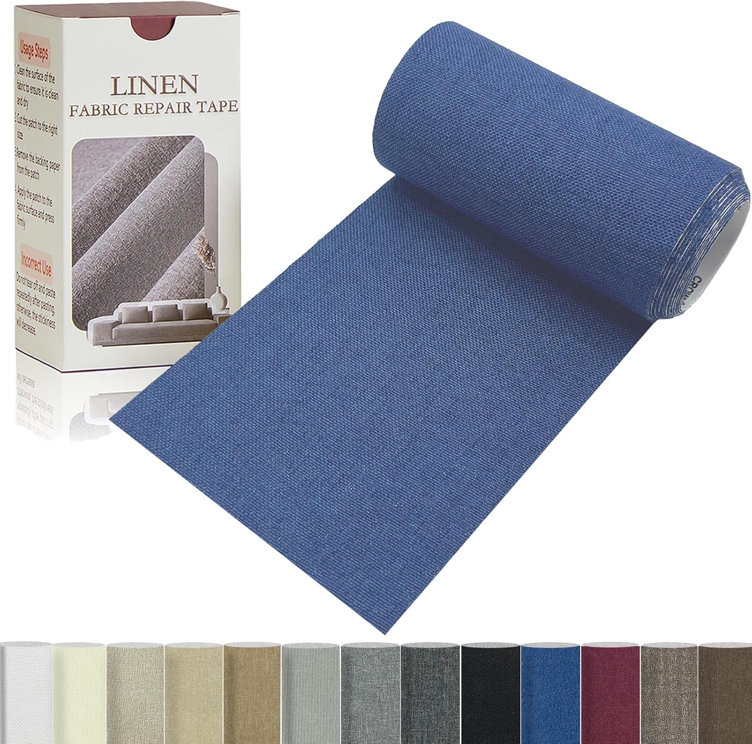 Linen Repair Tape 4x70 Inch Self-Adhesive Couch Patch Repair Fabric Patch for