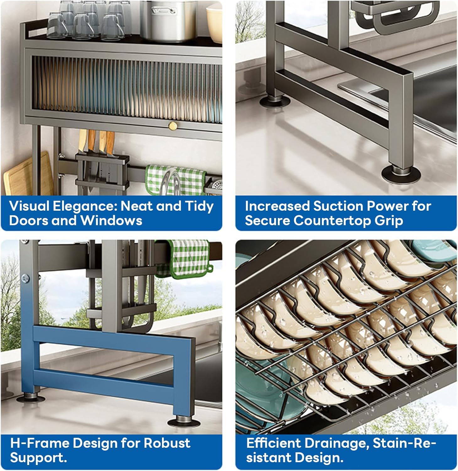 Over the Sink Dish Drainer Drying Rack 3 Tier Over Sink Dish rack for a Tidy Kitchen Sink Shelf