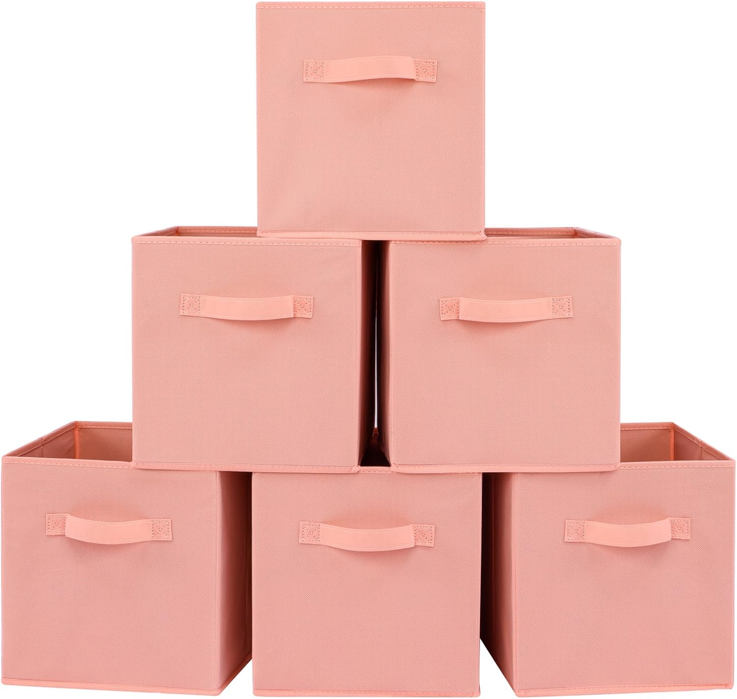 Stero 13x13x13 Inch Fabric Storage Bins 6 Pack Fun Colored Durable Storage Cubes with Handles
