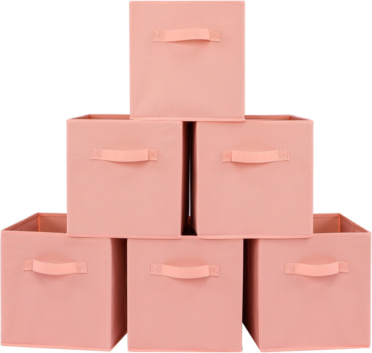 Stero Fabric Storage Bins 6 Pack Fun Colored Durable Storage Cubes with Handles Foldable Cube