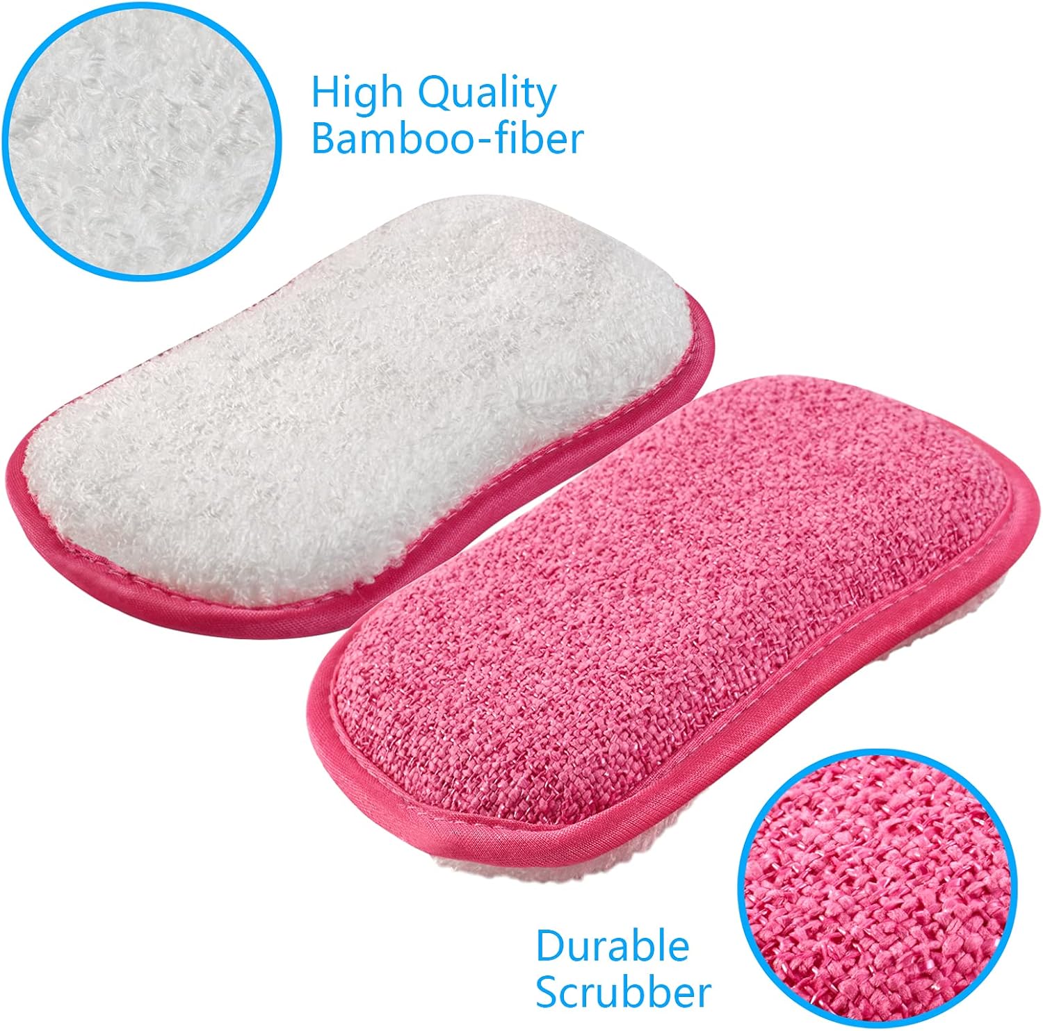 Kitchen Dish Sponge Scrubber Non Scratch, Dishcloth No Odor Reusable Washable Multipurpose Scrub