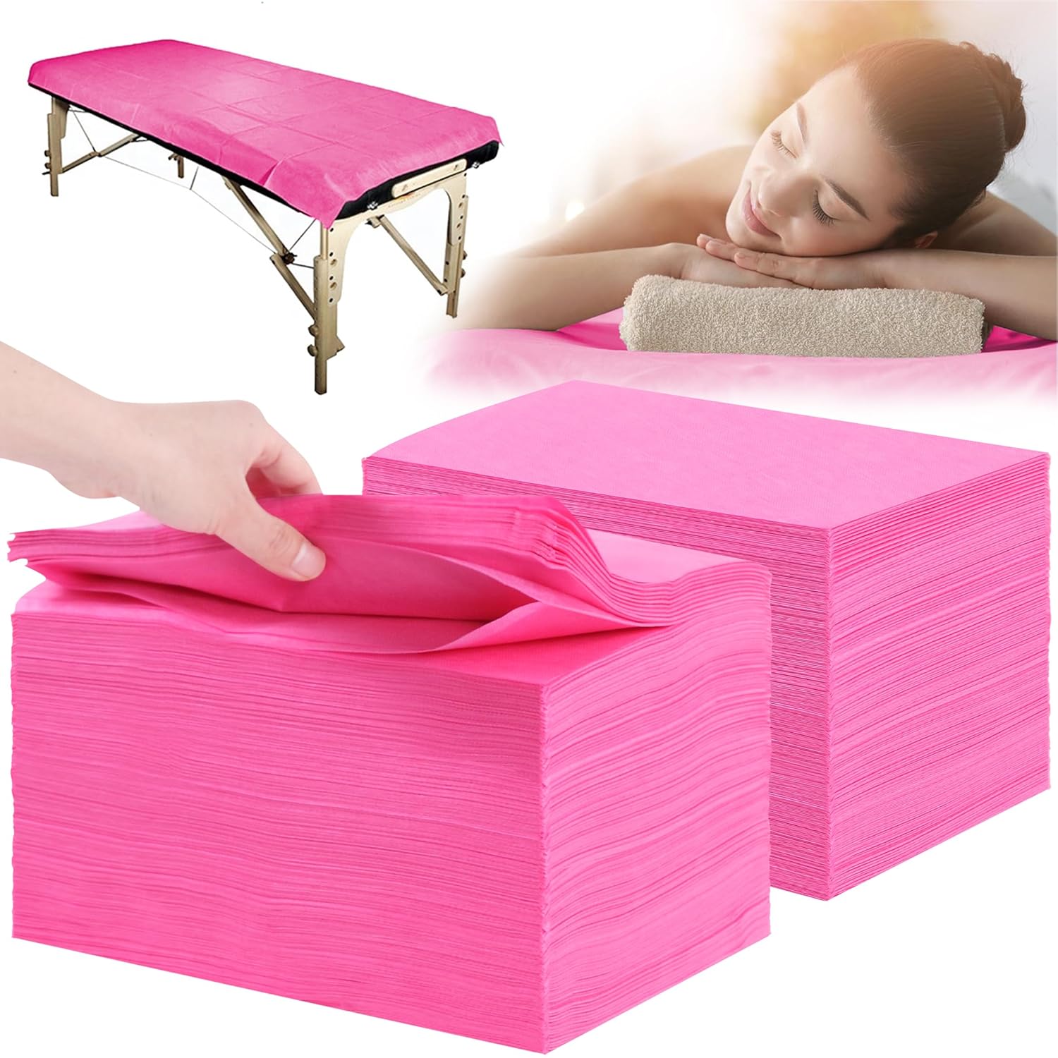Disposable Bed Sheets 200 Pcs 31" x 71" Massage Table Sheets Non Woven Fabric SPA Bed Cover