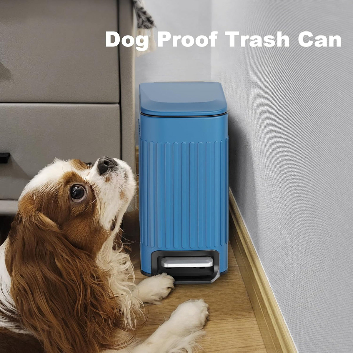 TrashAid Slim Bathroom Trash Can with Lid Soft Close, 6 Liter/1.6 Gallon Stainless Steel Small