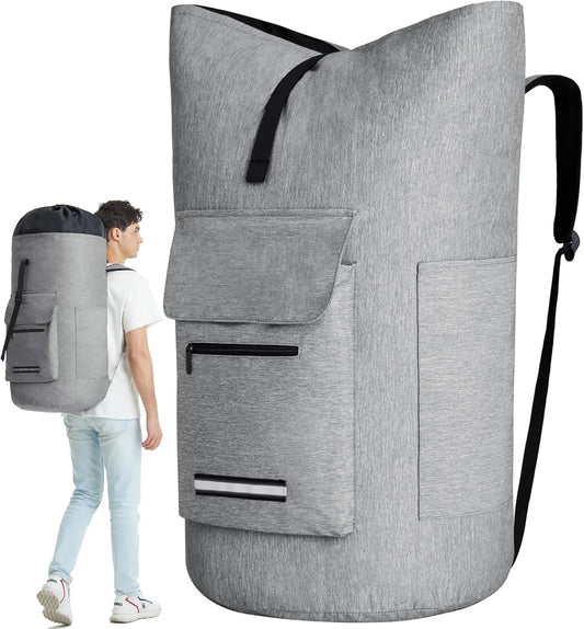 Laundry Backpack Bag, 115L Extra Large Laundry Bag with Straps, Heavy Duty Laundry Backpack with 4