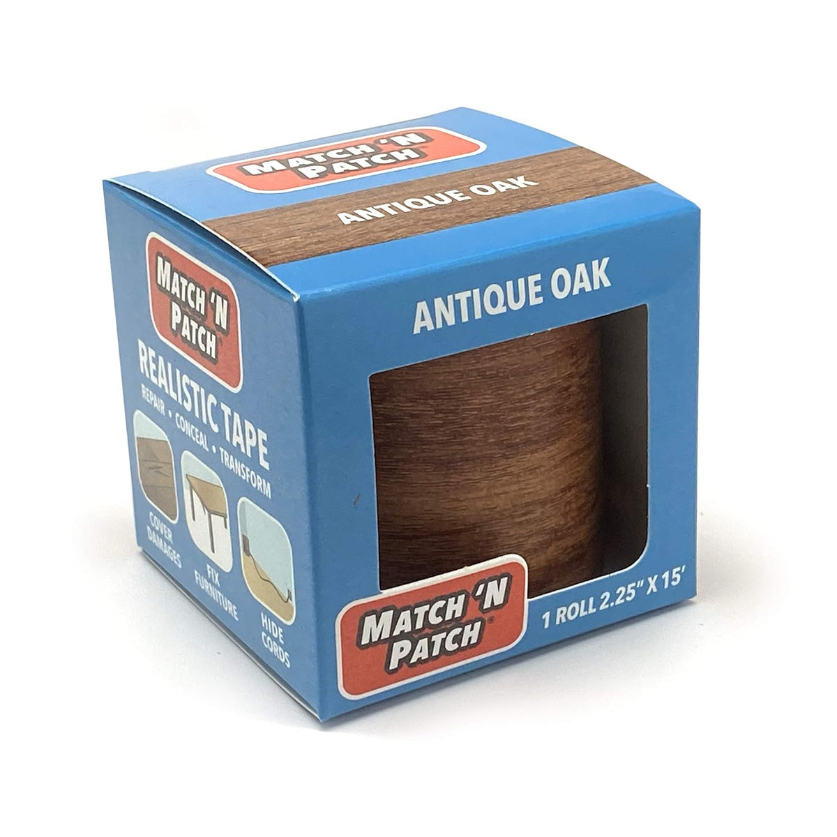 MATCH 'N PATCH Realistic Wood Grain Repair Tape - Durable Multi-Use Adhesive Tape for Furniture