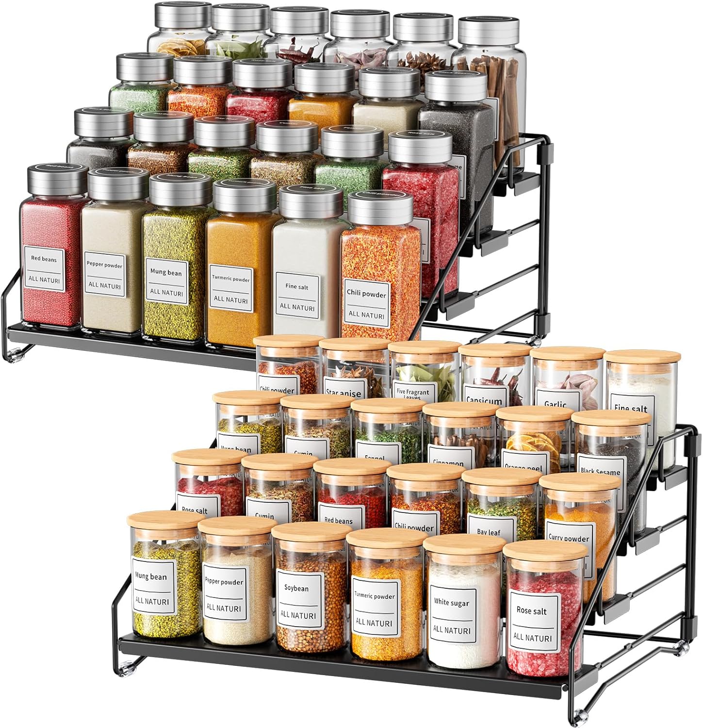 RCHYFEED Spice Rack Organizer for Cabinet Pantry,4 Tier Spice Rack Countertop,Tierd Spice