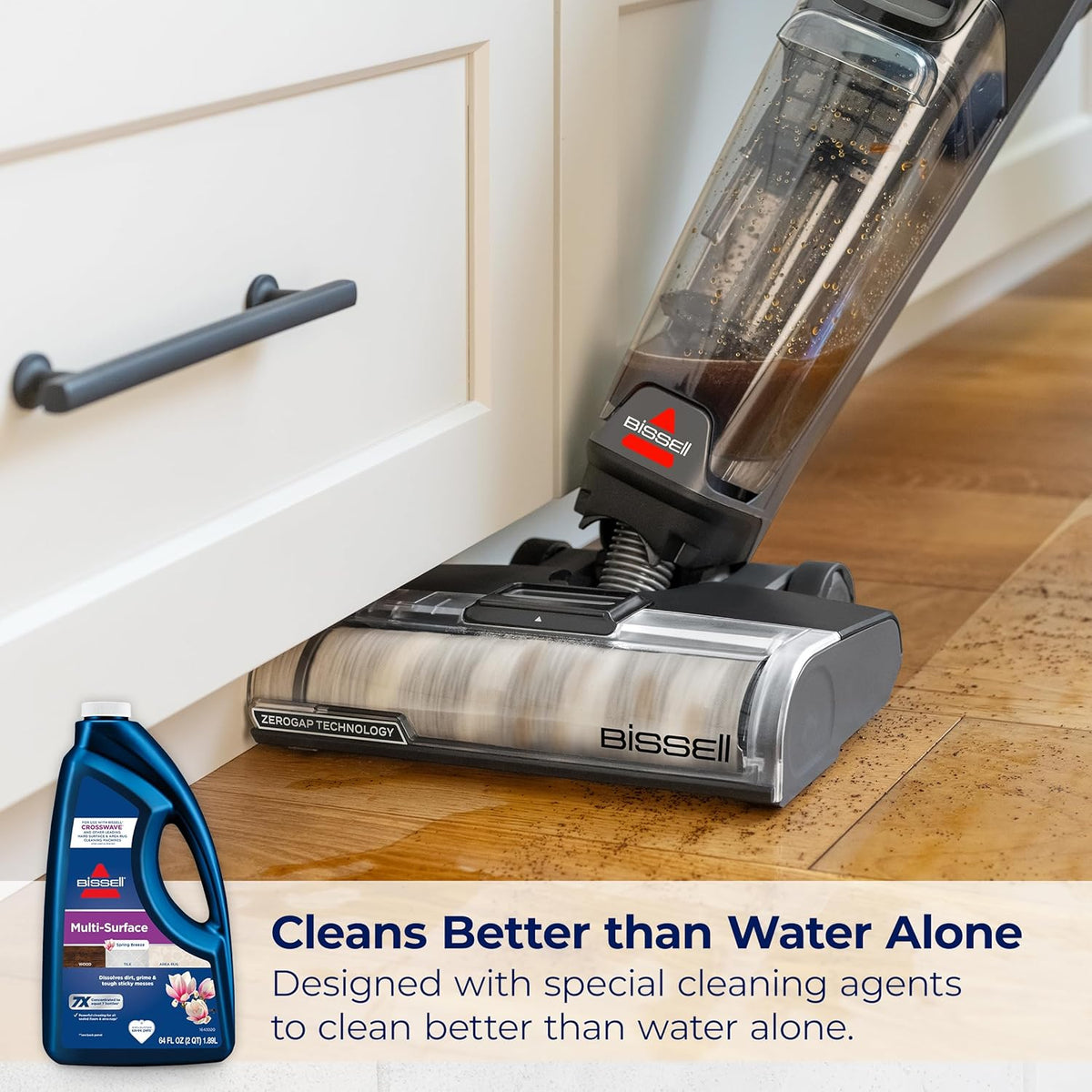 BISSELL MultiSurface Floor Cleaning Formula-Crosswave and Spinwave, 17891, 64oz, Removes Everyday