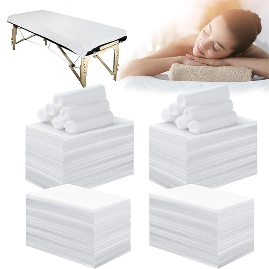 400 Pcs Disposable Bed Sheets for Massage Table 31" x 71" Massage Table Sheet Soft Non Woven Bed