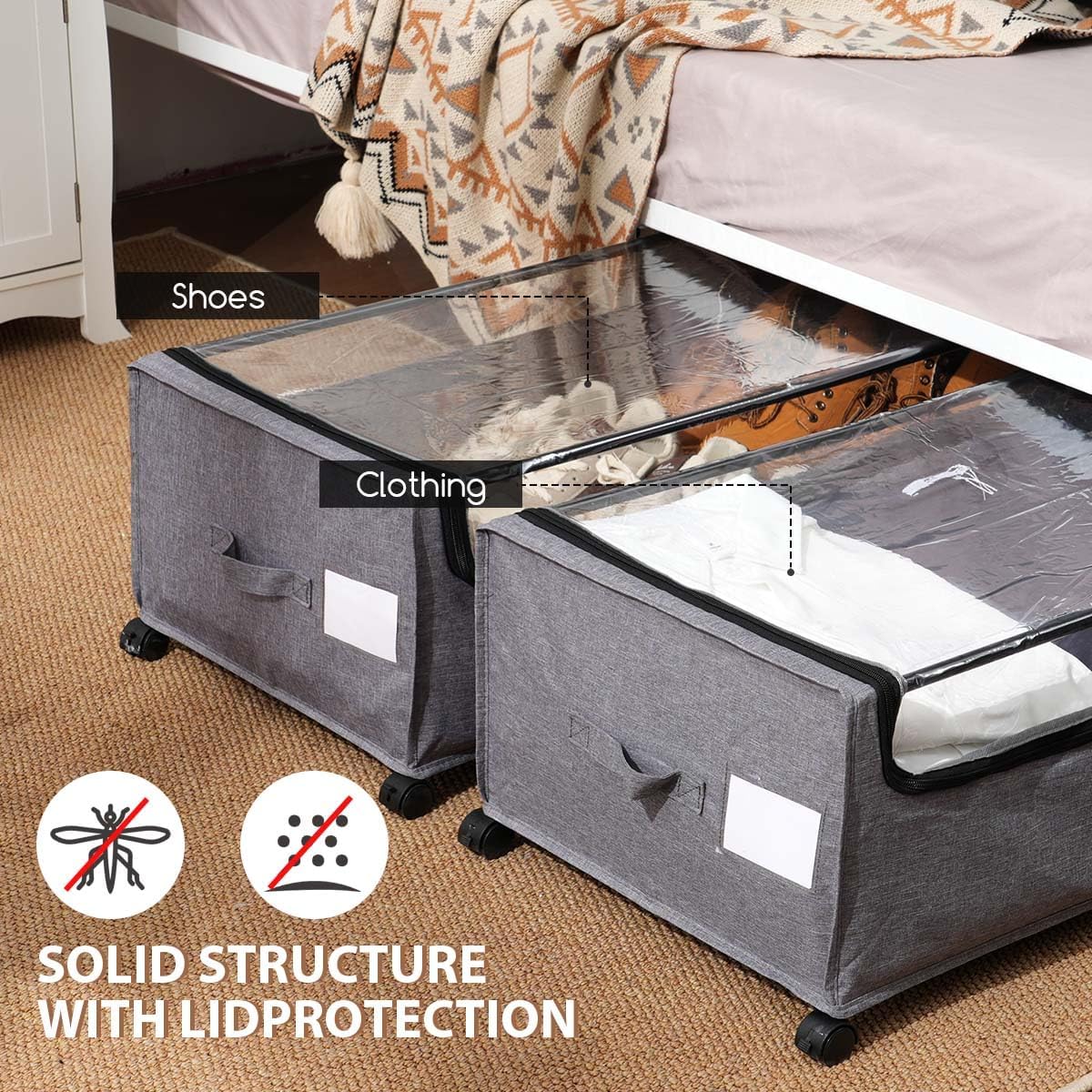 Under Bed Storage with Wheels, Under The Bed Storage Drawers On Wheels, Rolling Underbed Drawers