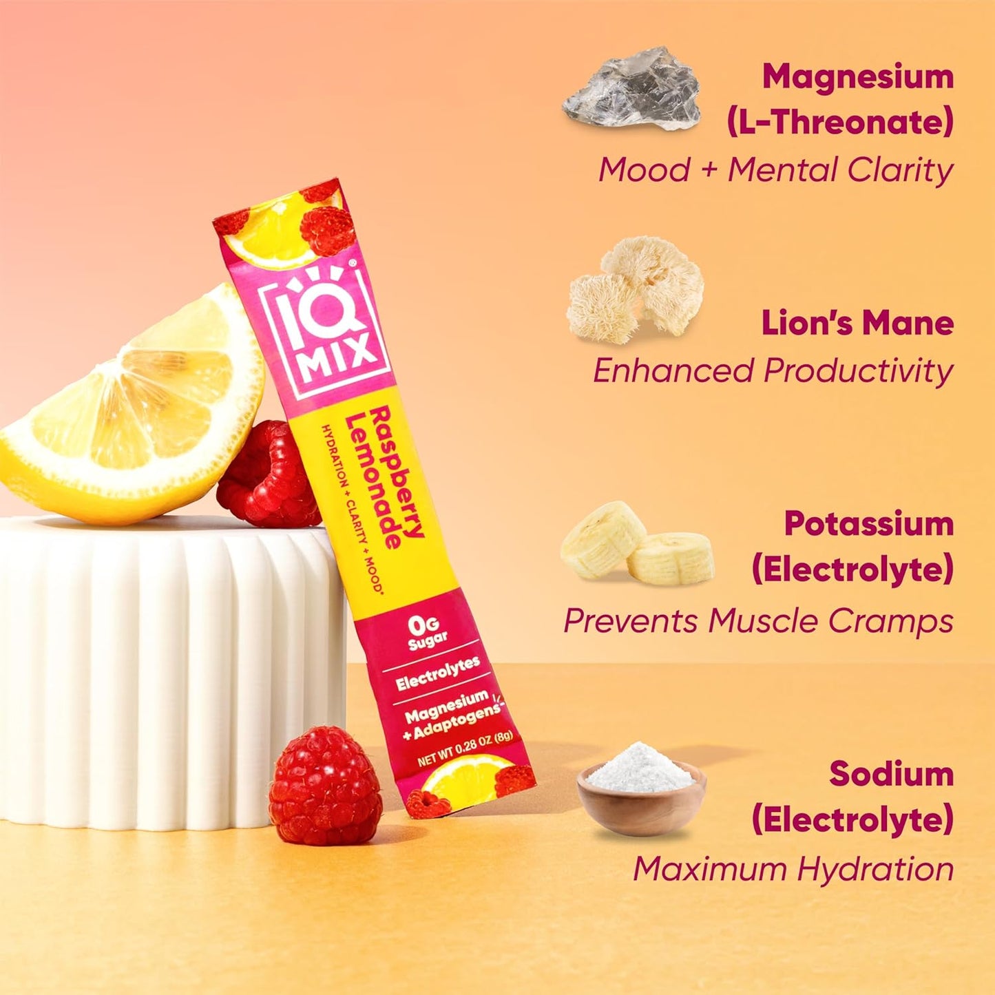 IQMIX Hydration Electrolyte Powder – 4-in-1 Formula for Hydration, Mental Clarity, Mood and
