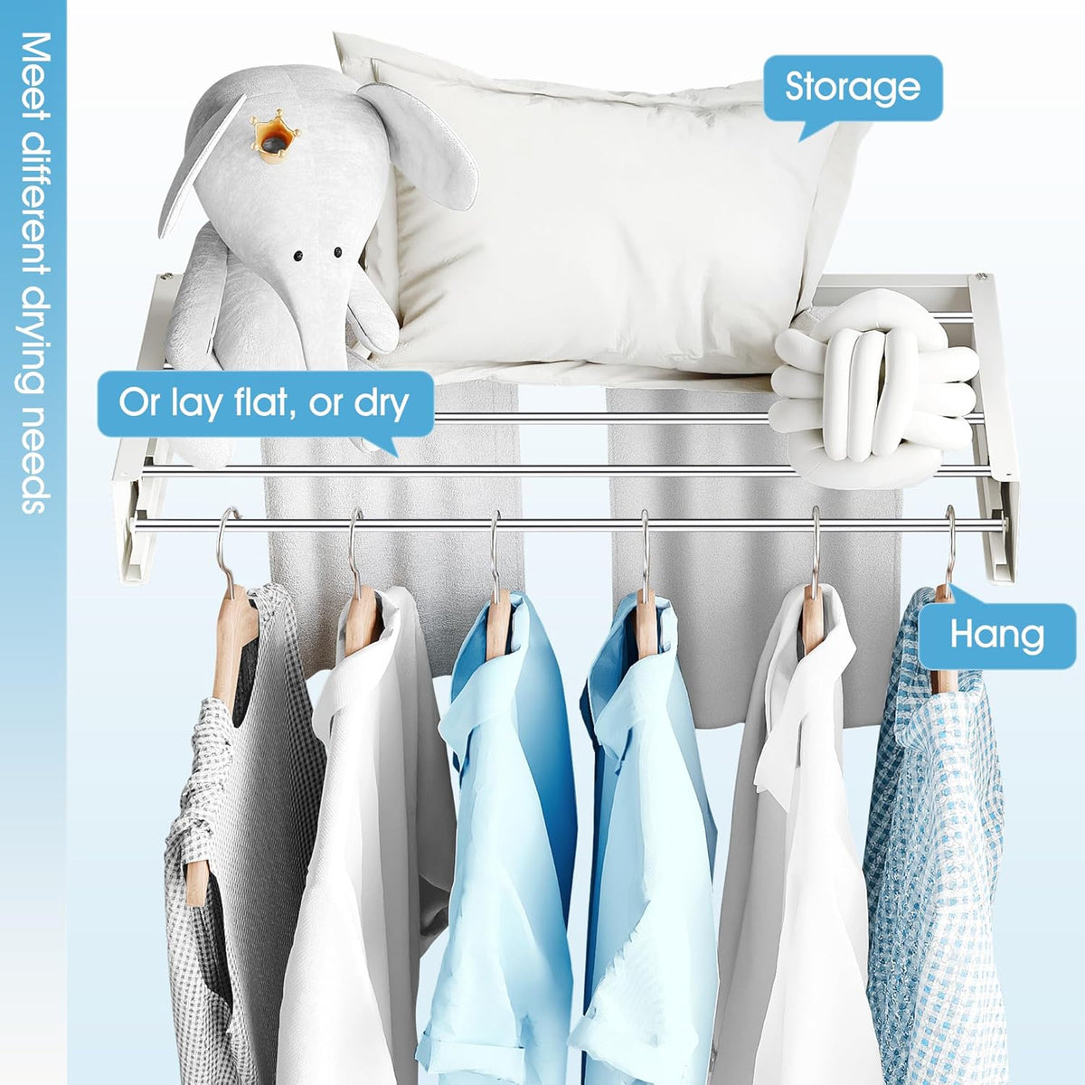 Drying Rack Clothing,Clothes Drying Rack Wall Mounted,Collapsible Hanging Racks for Laundry,Laundry