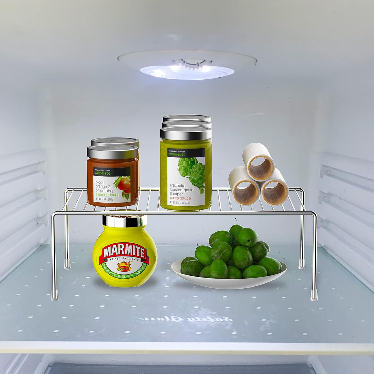 iPEGTOP Large (15.7 x 9.4 Inch) Kitchen Freezer Cabinet Organizer Shelf, Set of 4 Rustproof Metal