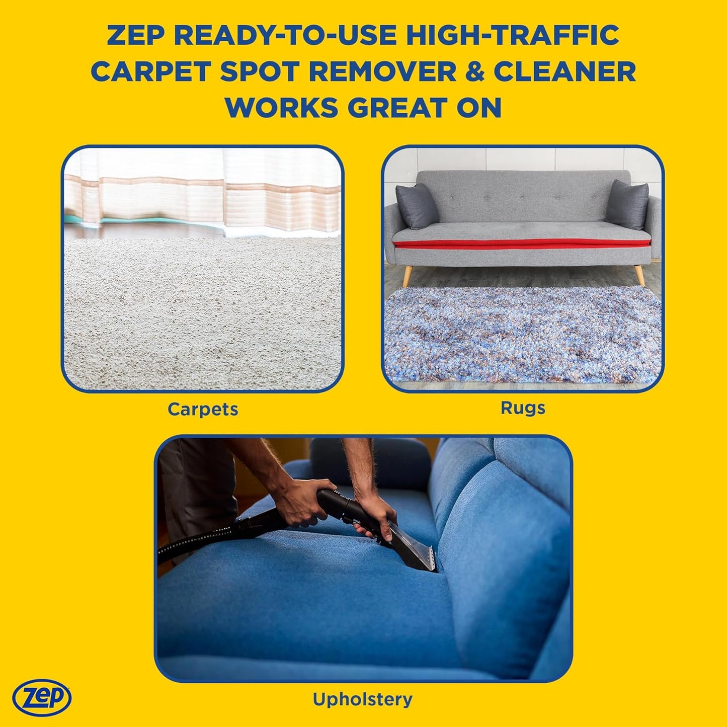 Zep High Traffic Carpet Cleaner - 1 Gallon (Case of 4) ZUHTC128 - Penetrating Formula Removes Deep