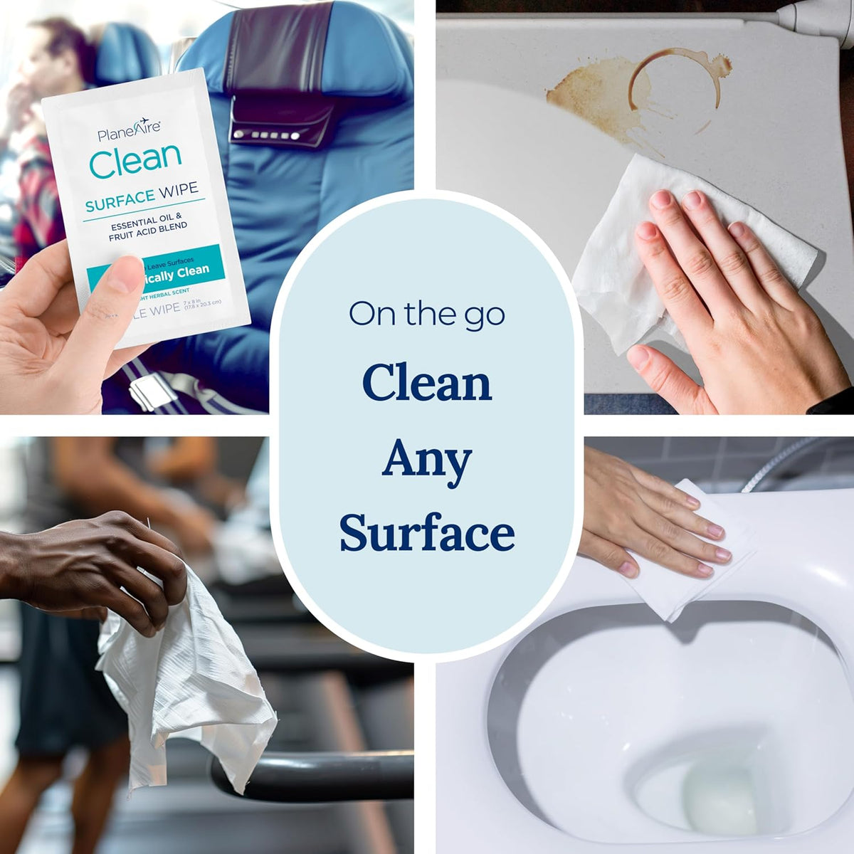 Clean Wipes | Surface Cleaning Wipes | Individually Wrapped Travel Wipes | All Purpose Cleaning