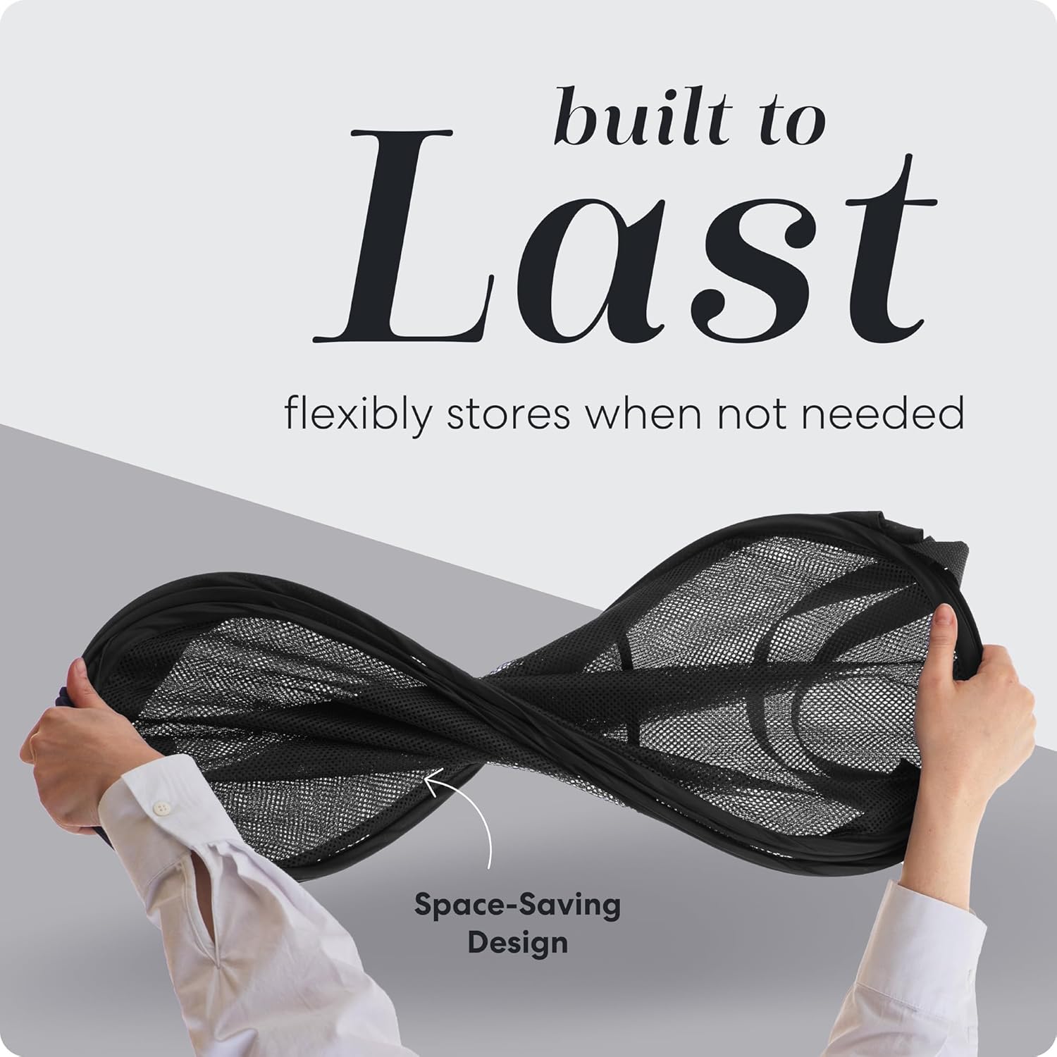 Handy Laundry Collapsible Mesh Pop Up Hamper with Wide Opening and Side Pocket - Breathable
