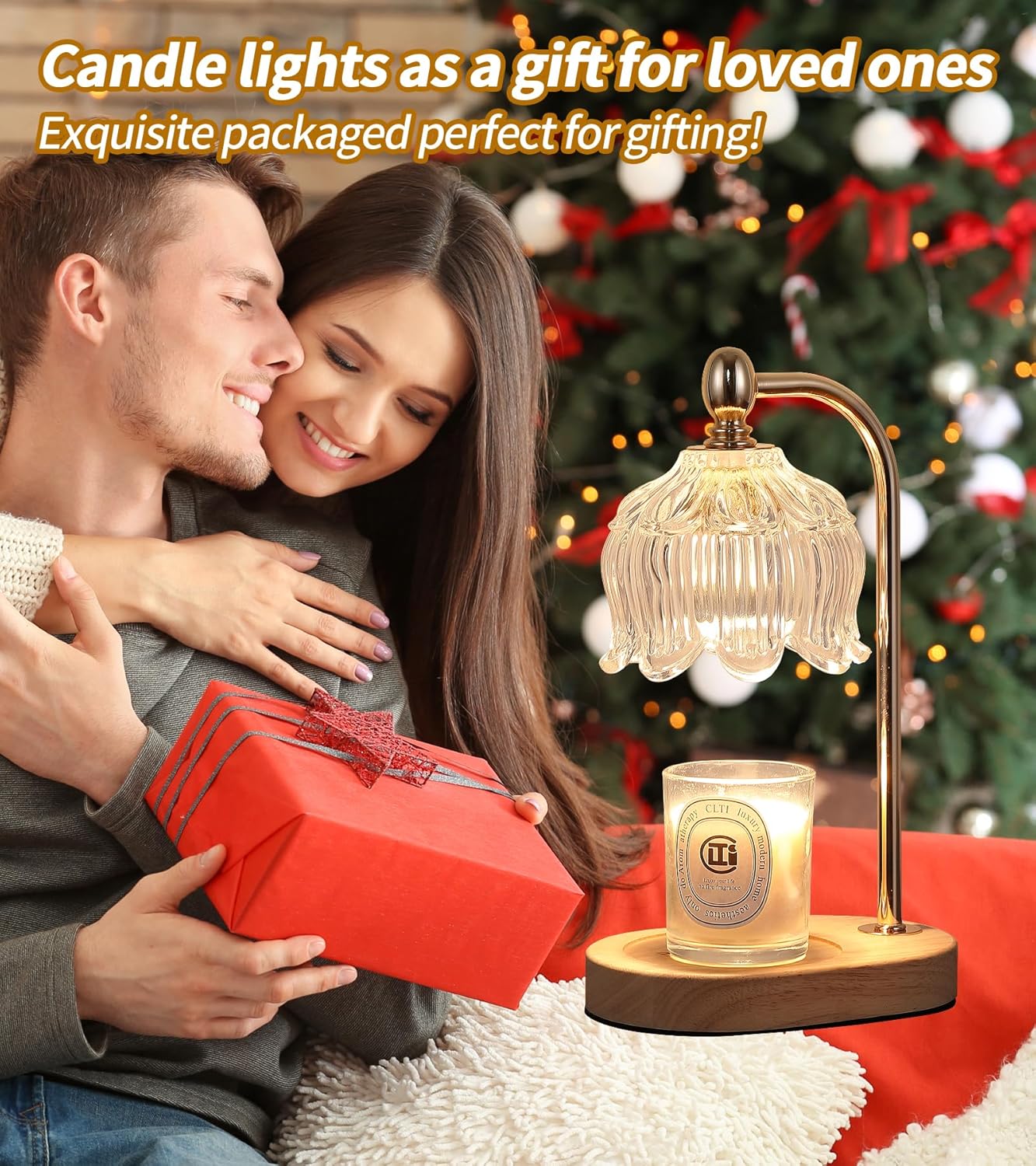 Candle Warmer Lamp with Timer and Dimmer,Electric Gold Light Gifts for Women Melt Wax Warmer Lamp