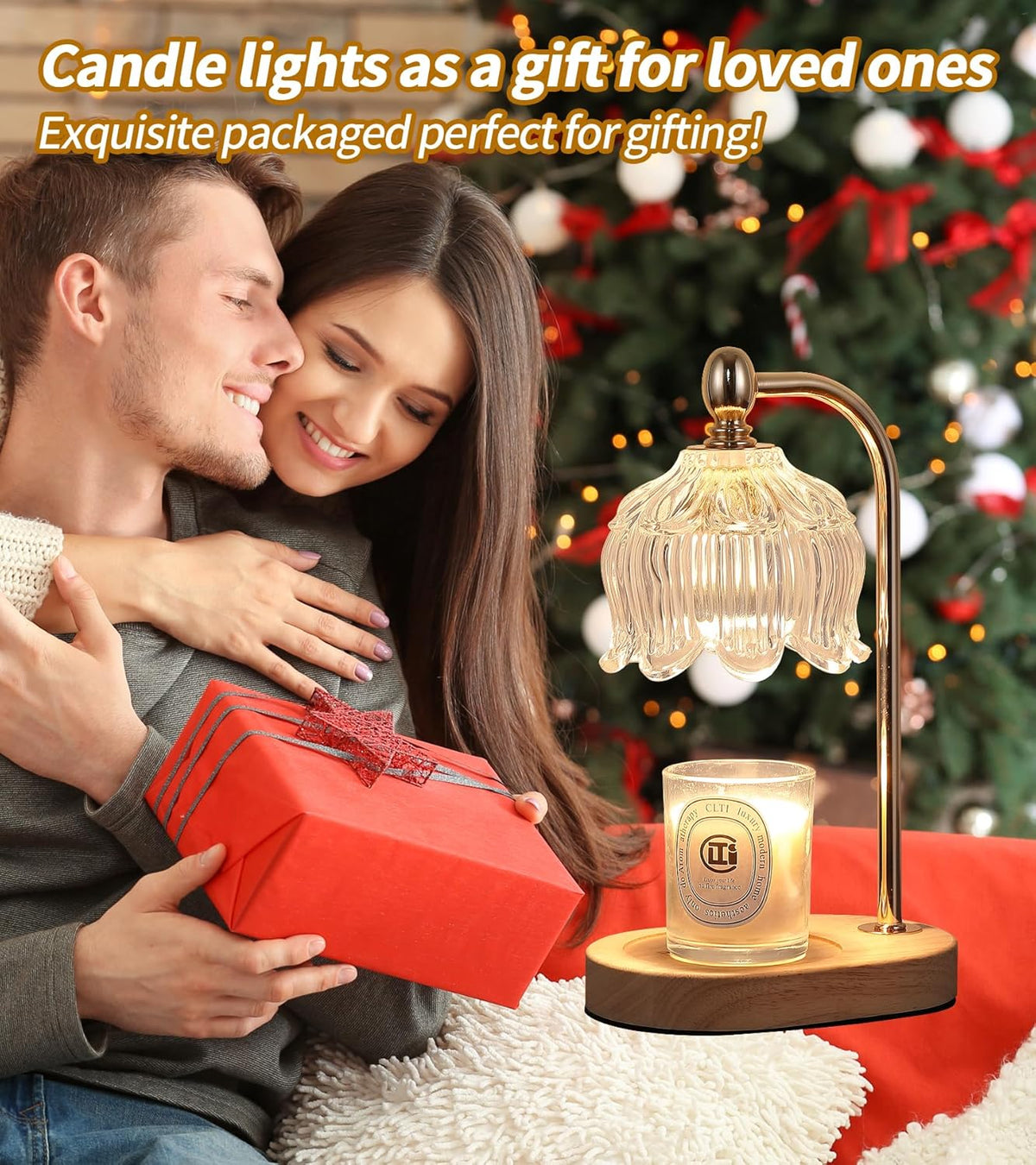 Candle Warmer Lamp with Timer and Dimmer,Electric Gold Light Gifts for Women Melt Wax Warmer Lamp