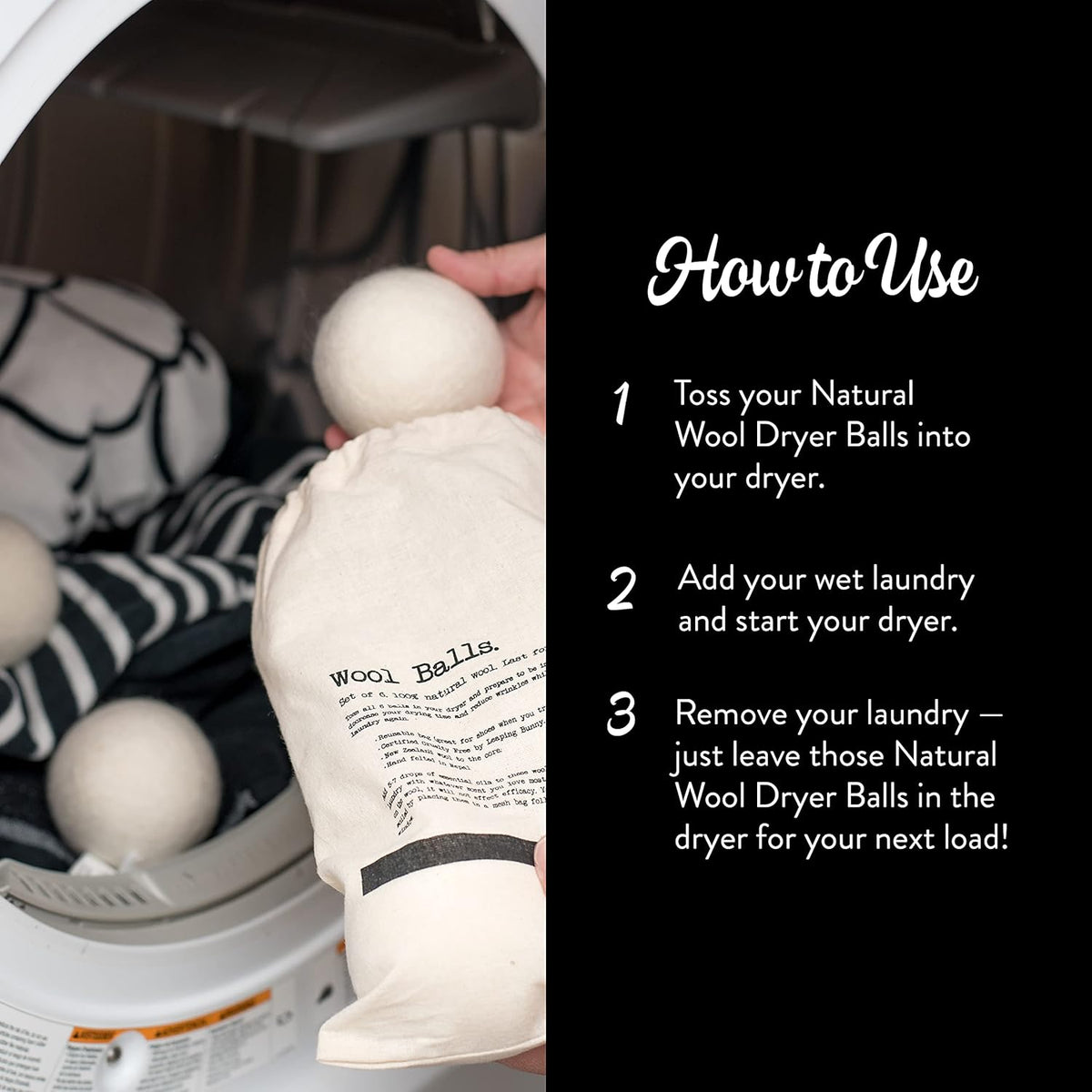 Molly's Suds Wool Dryer Balls | Natural Fabric Softener, Hypoallergenic, Reusable, Unscented