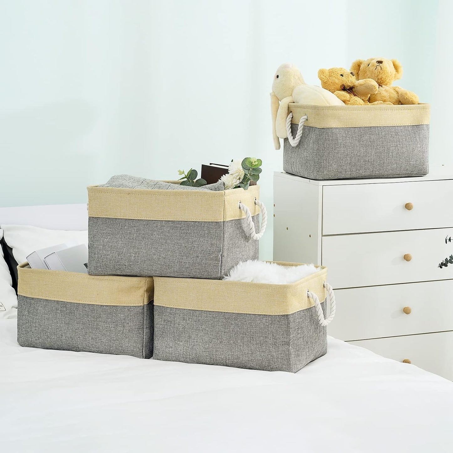 TheWarmHome Storage Basket - 15.7L×11.8W×8.3H 1 Pack Large Baskets for Organizing Shelves, Storage