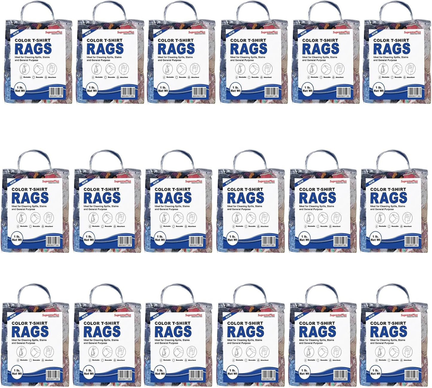 Premium Color Knit Cleaning Rags (1 lb. Bag - Pack of 24) – Shop Rags Bulk for Workshops