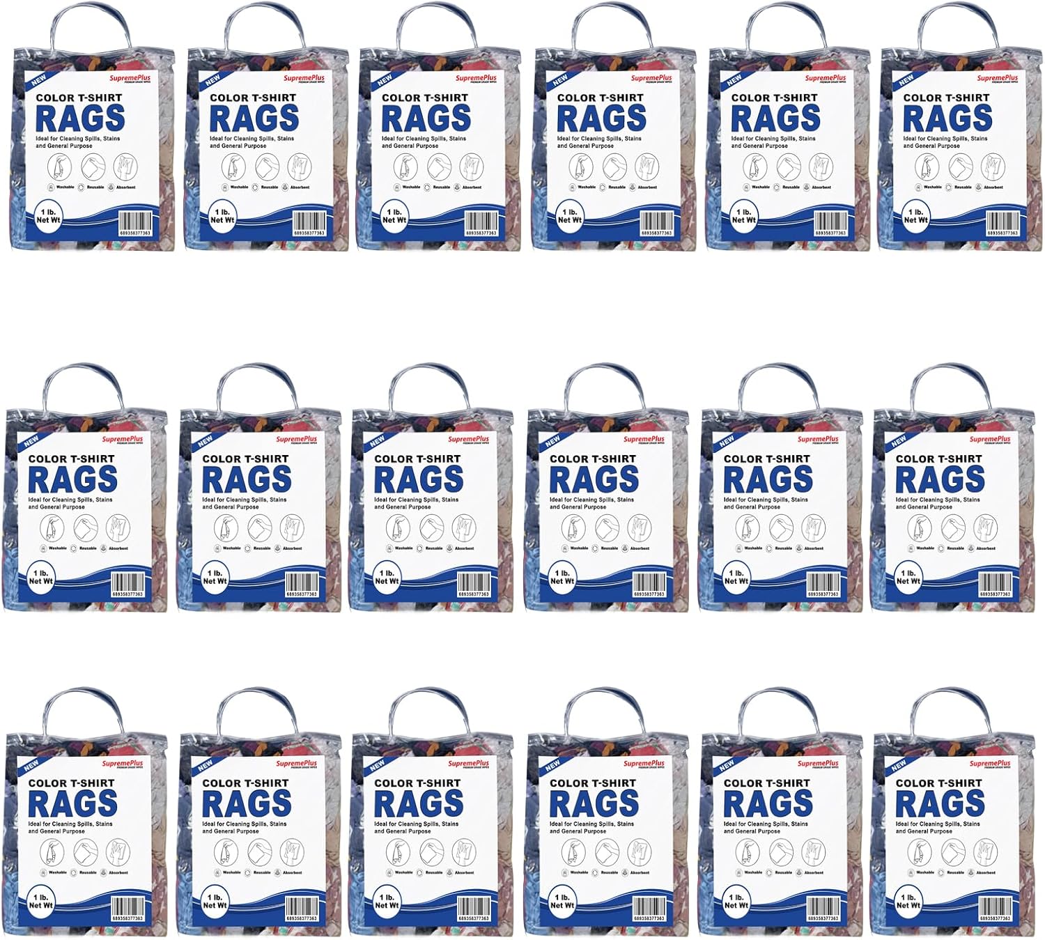Premium Color Knit Cleaning Rags (1 lb. Bag - Pack of 24) – Shop Rags Bulk for Workshops
