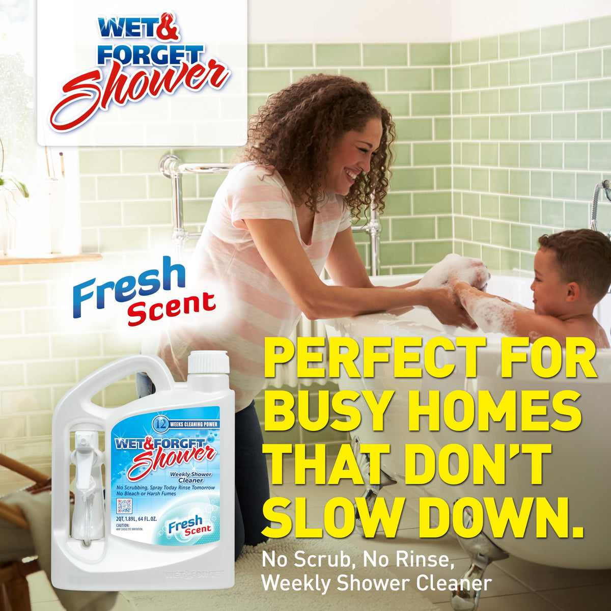 Wet & Forget Shower Cleaner Spray Multi-Surface Weekly Application Requires No Scrubbing