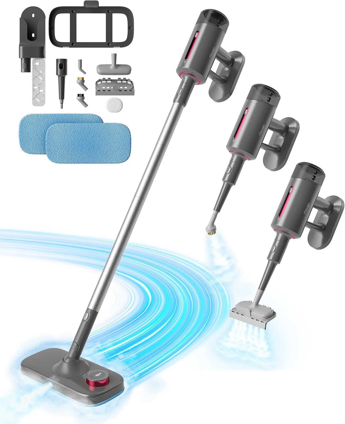 Steam Mop for Floor Cleaning, 7in1 Handheld Steamer Cleaner Detachable for Hardwood