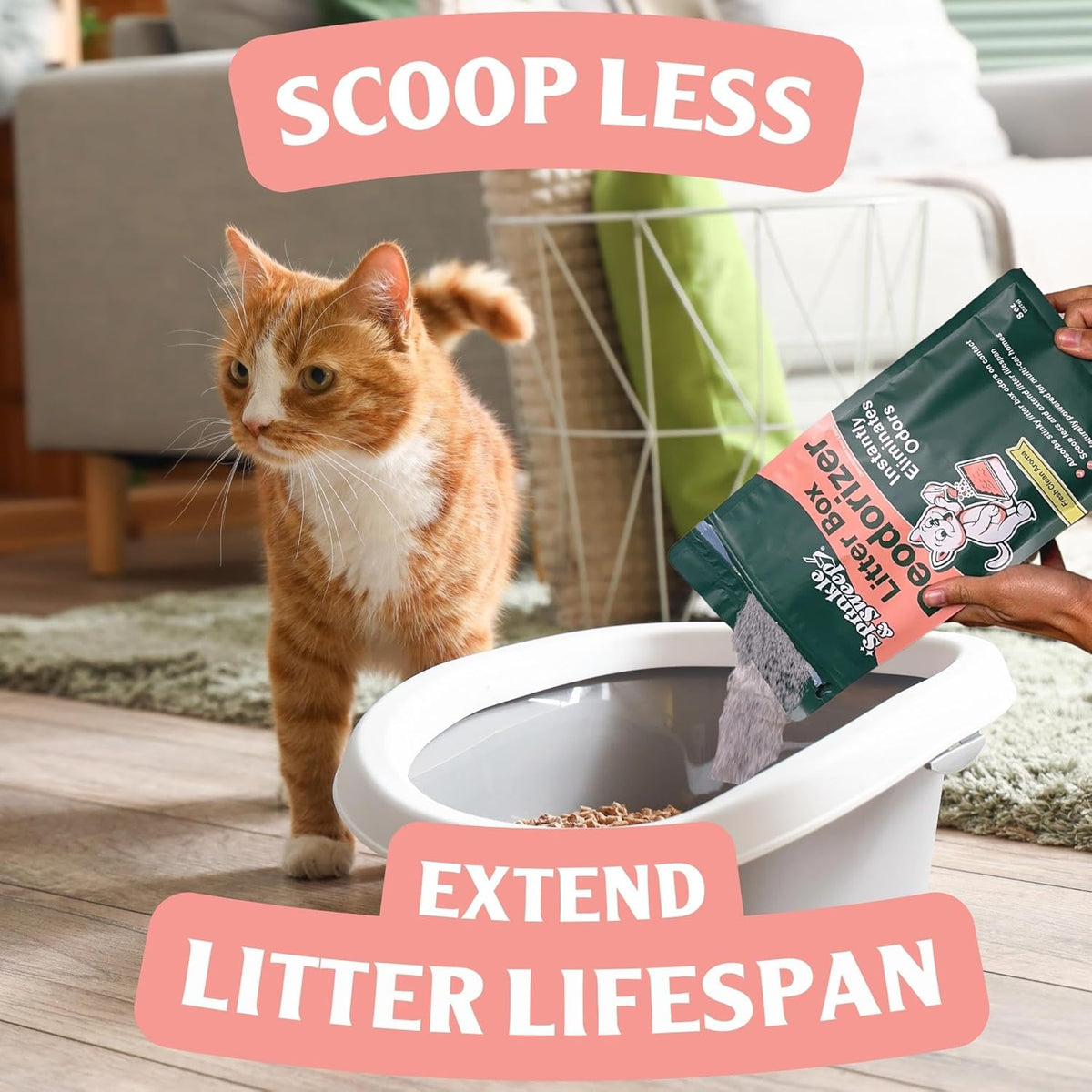 Litter Box Deodorizer | Cat Litter Deodorizer | Smell Control for Cats | Non-Toxic & Safe for