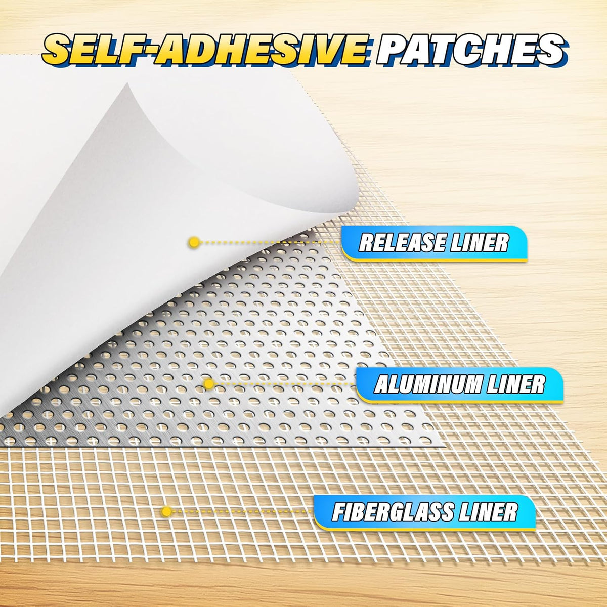 DIYSELF 16 Pieces Drywall Repair Kit Spackle Wall Repair Drywall Patch Kit Wall Patch Repair Kit