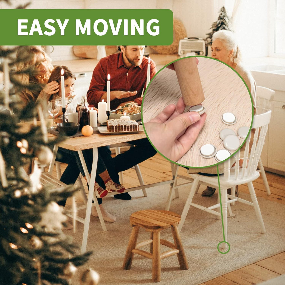 Furniture Sliders for Carpet 48 PCS - 1 inch Furniture Moving Slider Chair Legs Floors Protectors