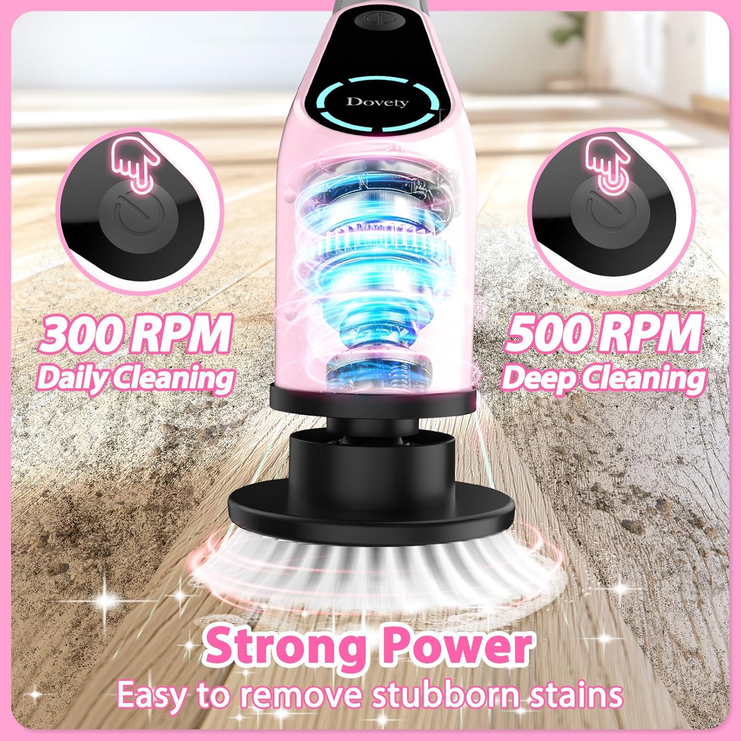 Electric Spin Scrubber, Cordless Cleaning Brush, Shower Scrubber with 8 Replaceable Brush Head