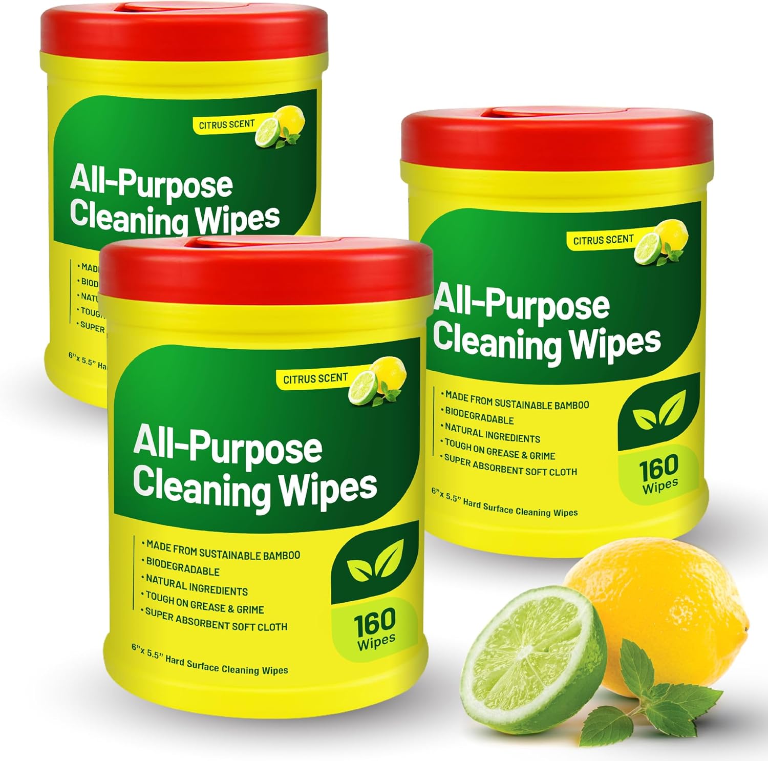 RTS Companies Inc All-Purpose Cleaning Wipes, Citrus Scent, Biodegradable, Multi-Surface, 160 Wipes