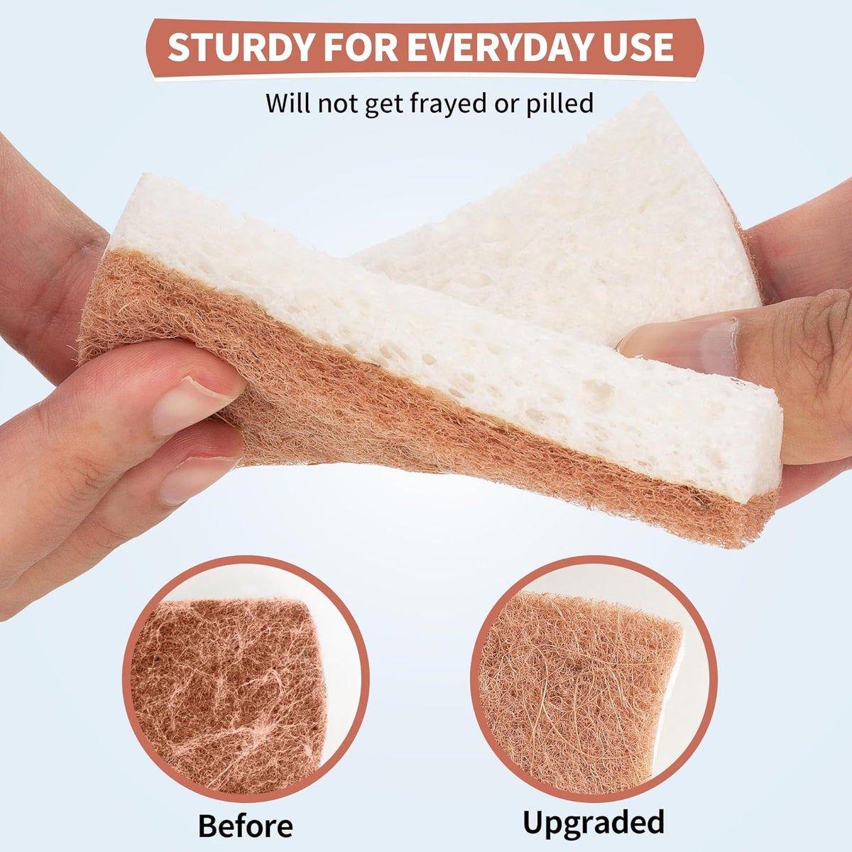 HOMERHYME Natural Dish Sponge 24 Pack, Non-Scratch Scrub Sponge, Eco Multipurpose Kitchen Sisal