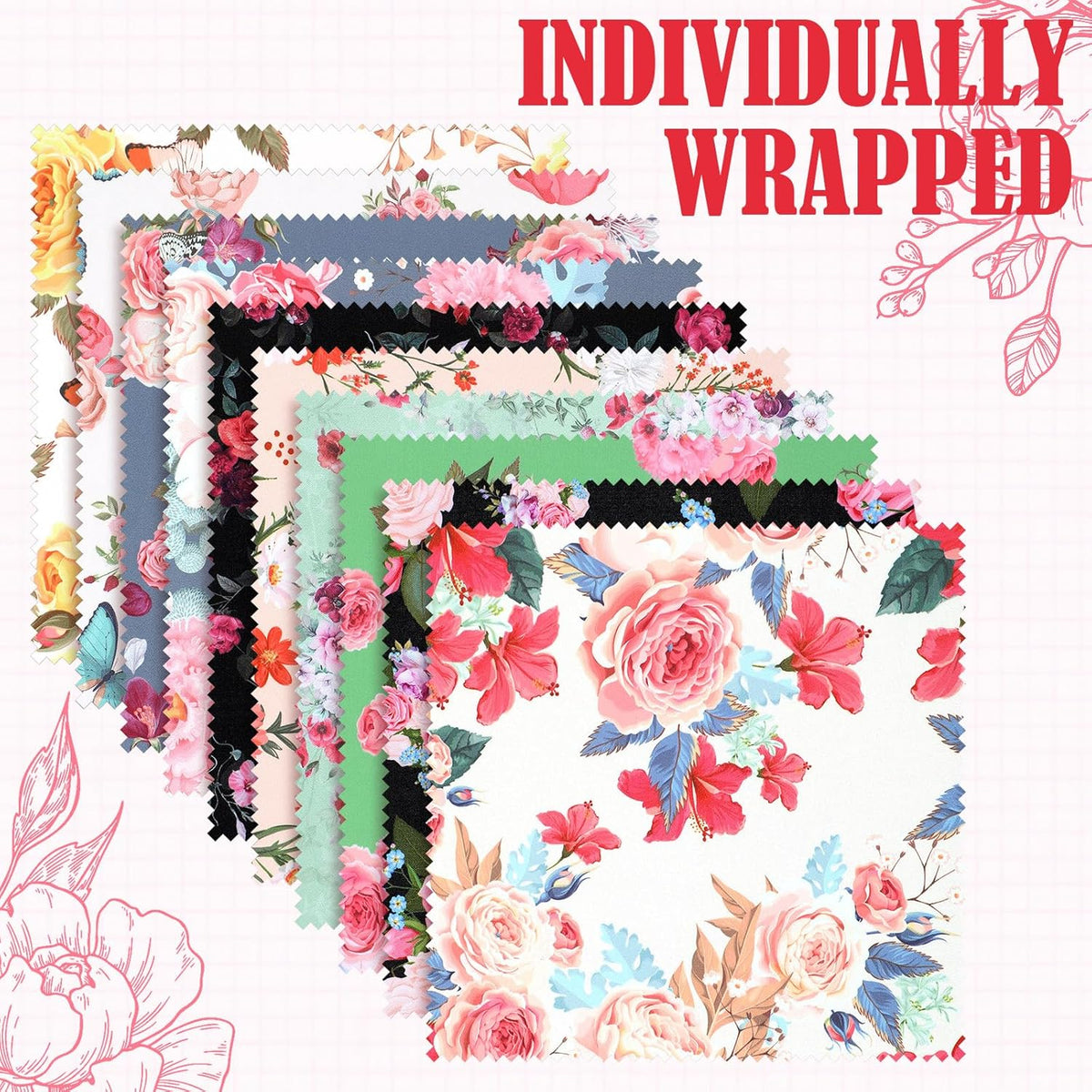 Sinmoe 20 Pcs Microfiber Cleaning Cloth Elegant Flower Design Microfiber Cloth Soft Multicolor