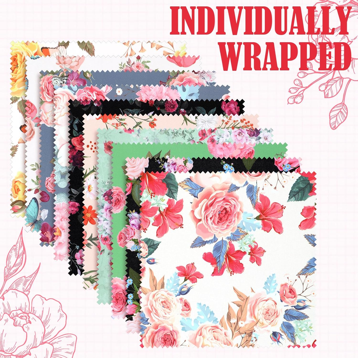 Sinmoe 20 Pcs Microfiber Cleaning Cloth Elegant Flower Design Microfiber Cloth Soft Multicolor