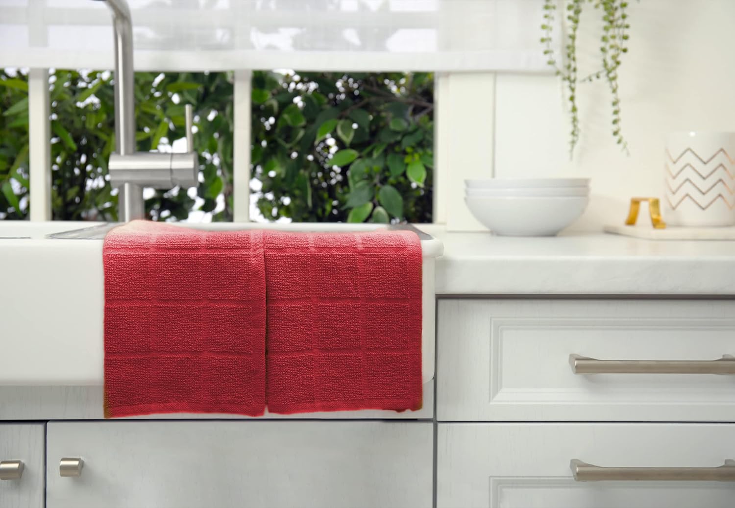 100% Cotton Dish Cloths for Dish Washing, Terry Dish Cloth, Cotton Dish Rags, 6 Pack, Super Soft