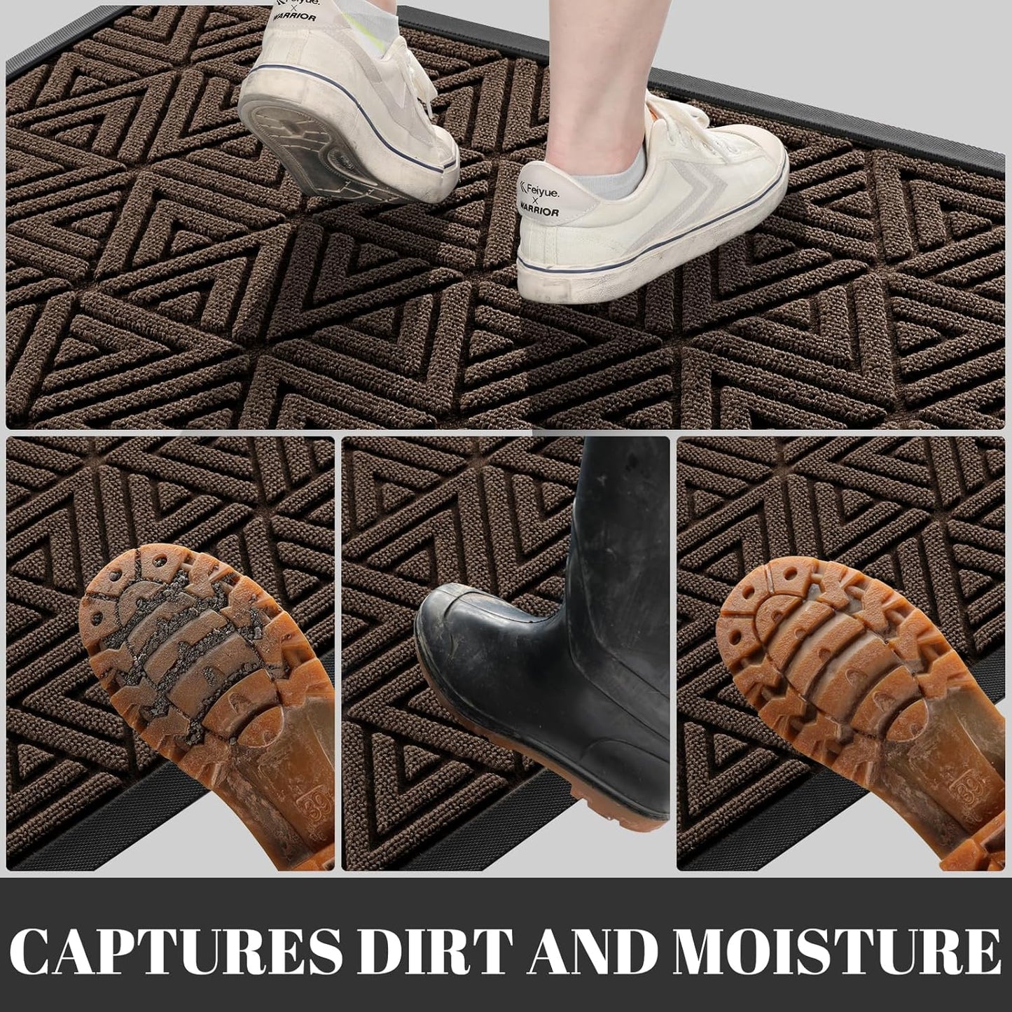 Yimobra Large Door Mat 47x32, All-Weather Waterproof Non-Slip Welcome Matt Outdoor, Heavy Duty Non