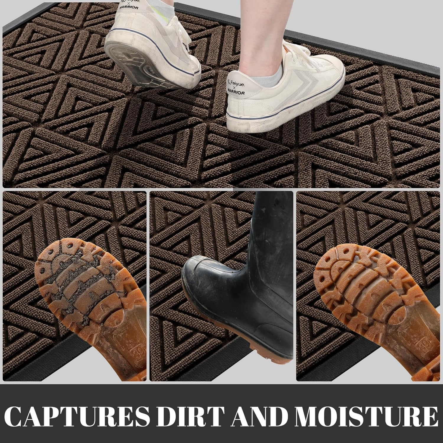 Yimobra Large Door Mat 47x32, All-Weather Waterproof Non-Slip Welcome Matt Outdoor, Heavy Duty Non