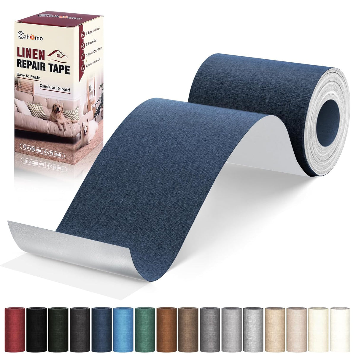Linen Repair Tape 4x79 inch, Self Adhesive Fabric Patches, Linen Patch Tape Kit, Fabric Repair Tape