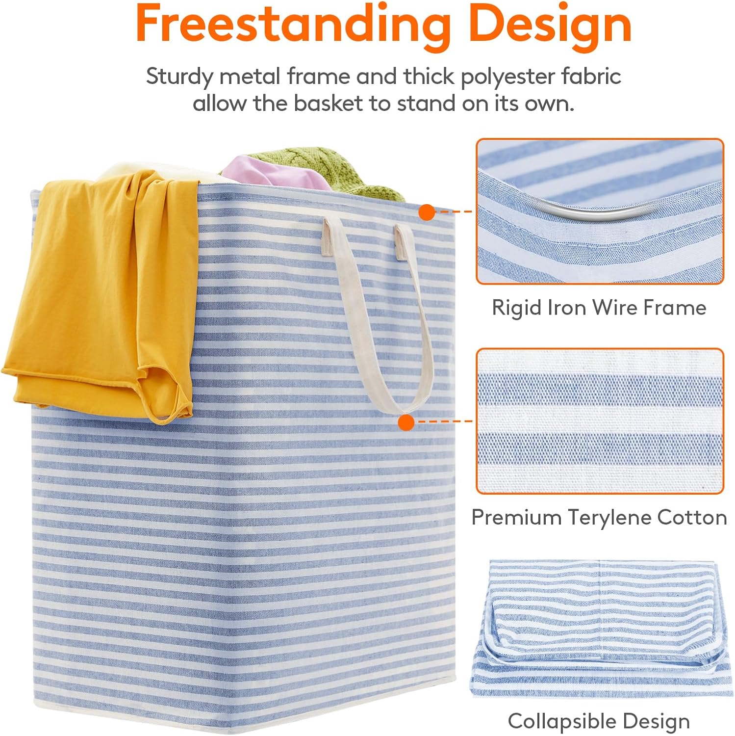 Lifewit Laundry Hamper Large Collapsible Laundry Basket, Freestanding Waterproof Clothes Hamper