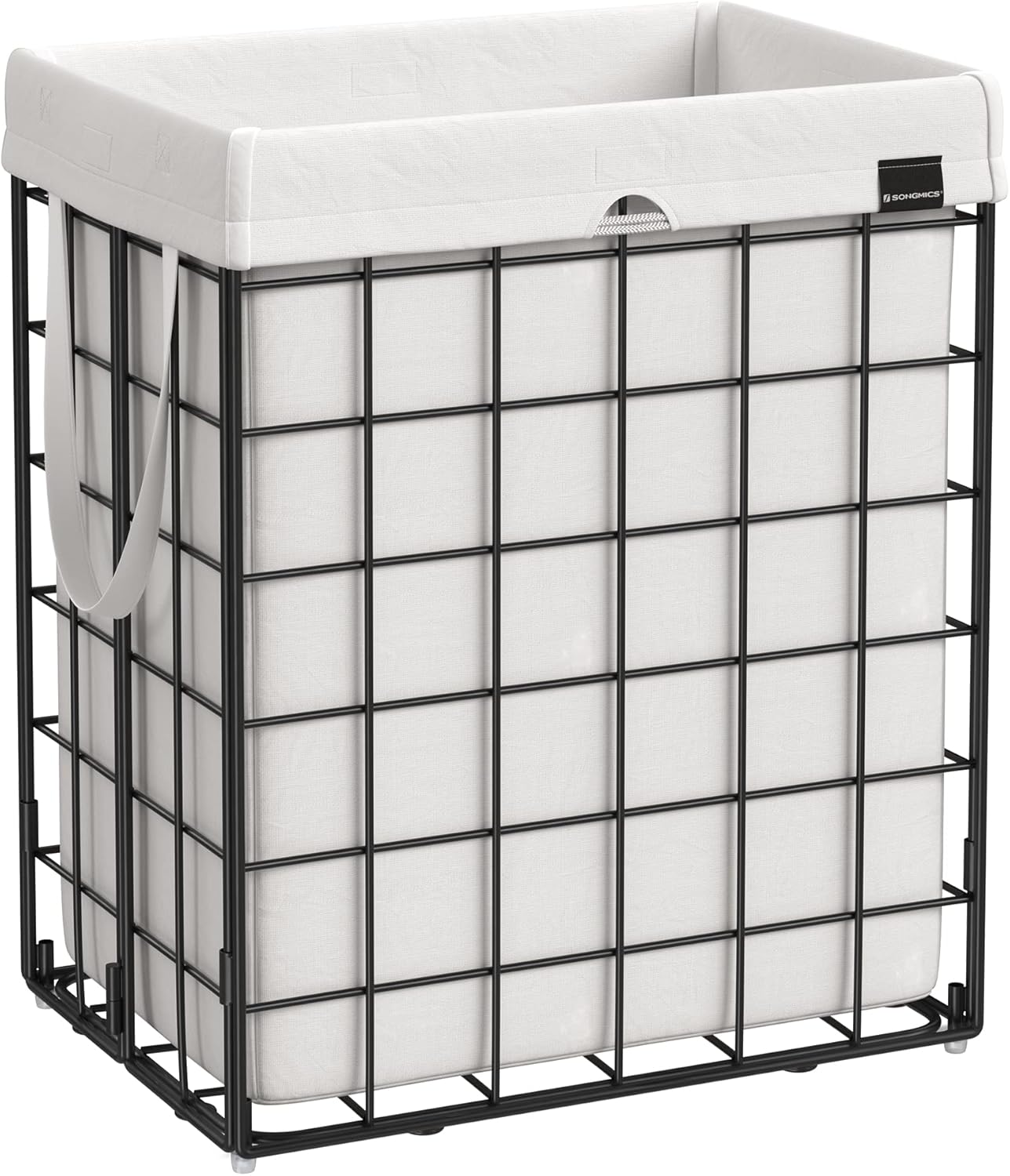 SONGMICS Laundry Hamper, 23.8 Gal. (90L) Laundry Basket, Collapsible Clothes Hamper, Black and